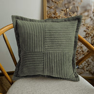Cord Kissen Patchwork Olivgrün