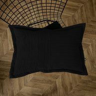Cord Kissen Patchwork Schwarz
