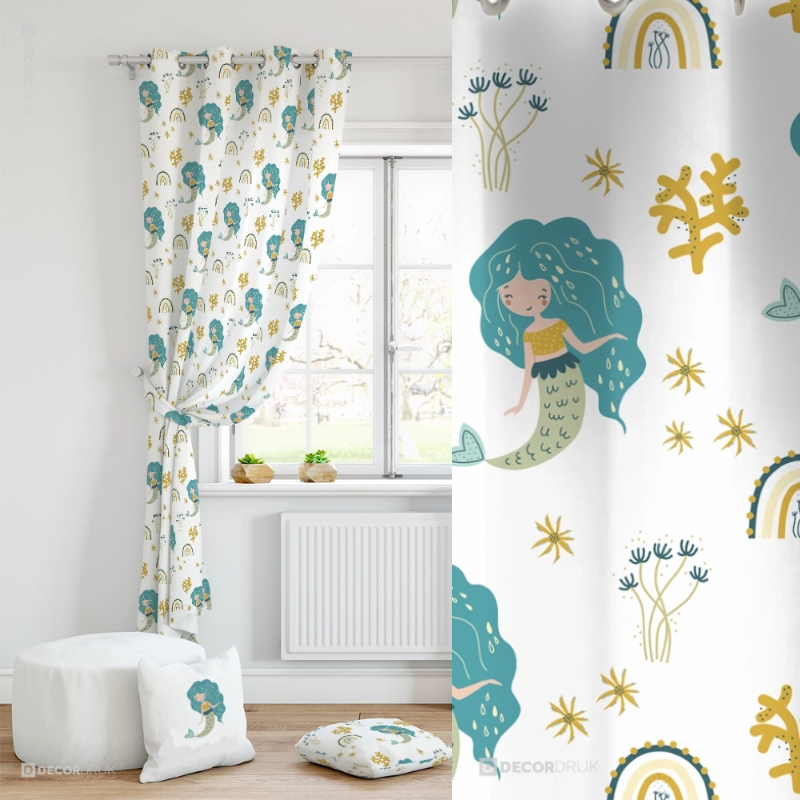 Vorhänge Mädchenzimmer Meerjungfrau