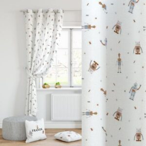 Vorhänge Kinderzimmer Roboter