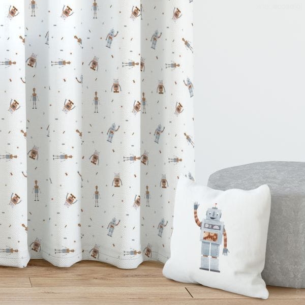 Vorhänge für Jungenzimmer Roboter