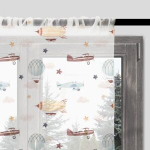 Bunte Kinderzimmer Vorhänge mit Flugzeugen und Ballons