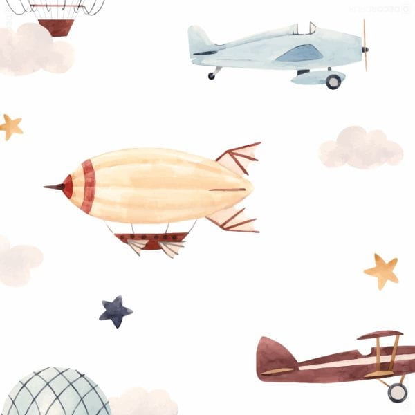 Vorhänge für Kinderzimmer Vintage Flugzeuge – Bild 2