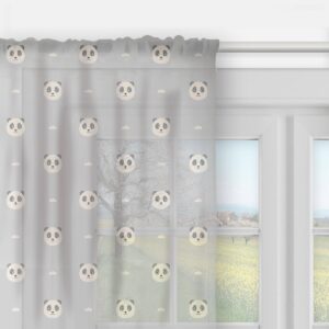 Gardinen Kinderzimmer Pandabären Grau