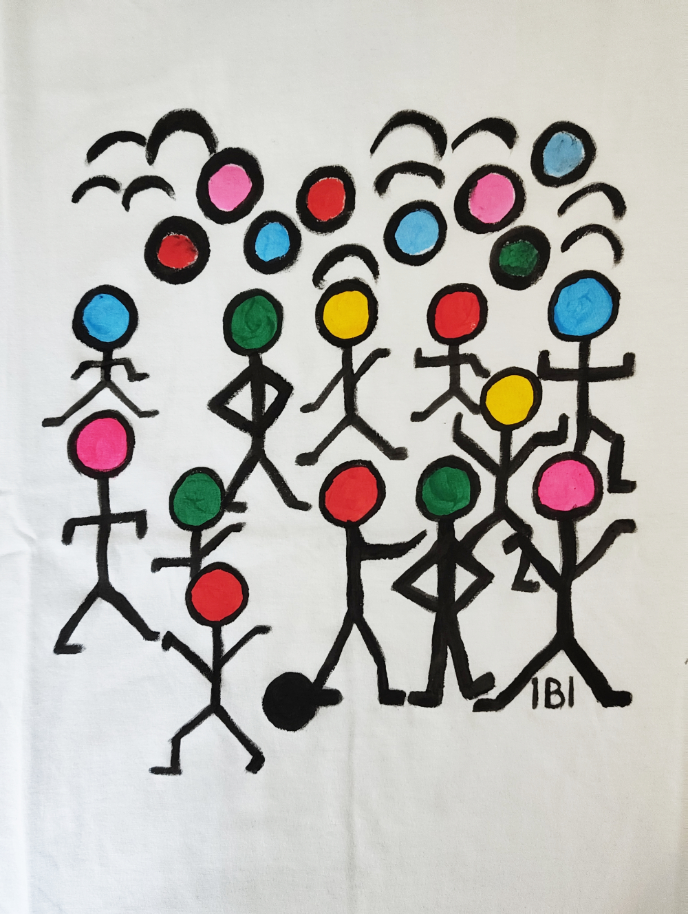 Bunte Strichmännchen handbemalt Ibi 2026 Wien