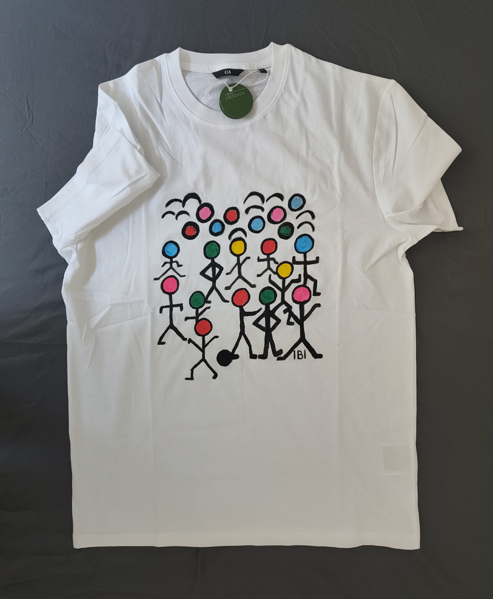 Happy People T-Shirt handbemalt