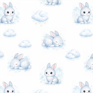 Vorhang blauer Hase D-108